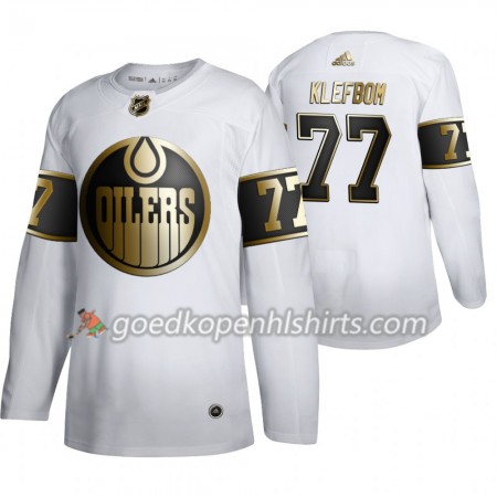 Edmonton Oilers Oscar Klefbom 77 Adidas 2019-2020 Golden Edition Wit Authentic Shirt - Mannen